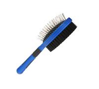 FIXOSHEE Double Sided Pet Hair Comb with Long Handle Non Slip Cat and Puppy Grooming Brush for Shedding Removal and Comfortable Massaging Promotes Easy Hair Cleanup