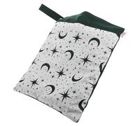 FIXOSHEE Double Zipper Diaper Pouch for Stroller Hanging Reusable Wet Dry Storage Bag with Large Capacity Leakproof Organizer for Travel and Daycare Essentials