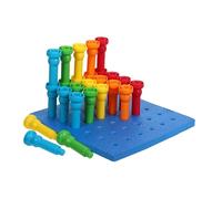 FIXOSHEE Early Education Peg Board Toy for Boys and Girls Montessori Sorting and Counting Art Creativity Peg Puzzle for Year Old Boys and Girls