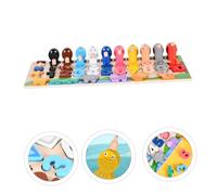 FIXOSHEE Early Education Wooden Animal Counting Board Puzzle Shape Matching for Enhances Hand-eye Coordination Creativity and Color Recognition Skills