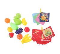 FIXOSHEE Early Educational Fruit Flash Cards for Interactive Reusable Learning for Cognitive Development Portable Plastic Fruit Models for Home and Classroom Use