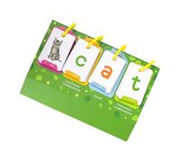 FIXOSHEE Early Learning Flash Cards Visual Word Building Cards with Desktop Pocket Chart for Preschool Montessori Educational Language Development and Spelling