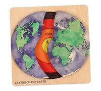 FIXOSHEE Earth Structure Puzzle Kit for Age DIY Educational Globe Model Easy to Assemble Wooden Jigsaw for Geography Learning Early Cognitive Development and Decoration