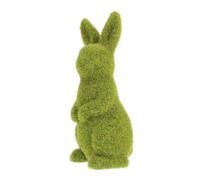 FIXOSHEE Easter Moss Bunny Garden Ornament Resin Rabbit Statue with Flocking Medium Outdoor Lawn Decoration for Parties Balconies Tables Desks and Shelves Natural Resin Moss Figurine