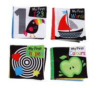 FIXOSHEE Educational Cloth Books Soft Crinkle Books for Newborns Early Learning and Sensory Development Tear-resistant for Bedtime Bonding