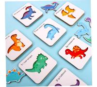 FIXOSHEE Educational Dinosaur Matching Puzzle for Wooden Early Learning Brain Development Game for Color Recognition and Cognitive Skill Building
