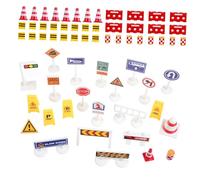 FIXOSHEE Educational Traffic Road Signs Set for Construction Sign Models for Classroom Teaching and Sandbox Play Creative Role-playing Accessories to Learn Road Safety and Traffic Rules