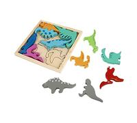 FIXOSHEE Educational Wooden Dinosaur Puzzle Interactive Learning for Smooth Surface Building Blocks Enhance Cognitive Skills and Parent Bonding Fall Resistant Preschoolers