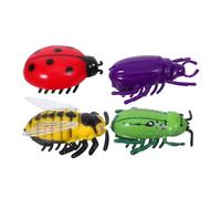 FIXOSHEE Electric Cicada Robot Insects 4pcs Simulation Walking Toys with Crash Turn Feature for Boys and Girls Learning and Small Pets