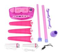 FIXOSHEE Electronic Music Microphone Set Early Educational Singing Plaything Rechargeable Dual Microphones Pink