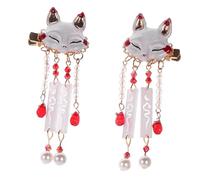 FIXOSHEE Elegant Chinese Style Tassel Hair Clip for Women Metal Fox Dangle Barrette with Long Pendant Secure Grip Hairpin for Thick Thin Hair for Weddings Parties and Daily Wear
