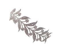 FIXOSHEE Elegant Wedding Crown Rhinestone Headband with Delicate Leaves Shape, Silver Alloy Material, Eye-catching Bridal Hair Accessories for Performance and Photography