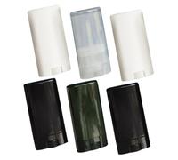 FIXOSHEE Empty Lip Balm Tubes Containers 6pcs 15g Oval Flat Portable Refillable Lipstick Tubes with Caps for Diy Lip Gloss and Deodorant Holders Random Color