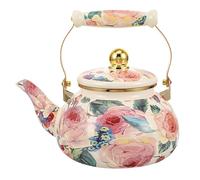FIXOSHEE Enamel Tea Kettle Thickened Vintage Stove Top Water Kettle with Comfortable Handle for Home Office Restaurant Use Easy to Clean and Fill Practical Decorative Teapot