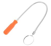 FIXOSHEE Extendable Mechanics Inspection Mirror with Foldable Round Head and Built LED Light Telescoping Vehicle Check Tool for Automotive Maintenance and Repair Portable Handheld