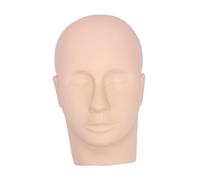 FIXOSHEE Eyelash Extension Practice Head Silicone Mannequin for Makeup Training Realistic Skin Tone Cosmetology Model with Vivid Human Eye Design for Beginners and Lash Technicians