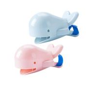 FIXOSHEE Faucet Extender and Basin Taps Extender for Boys and Girls, 2pcs Cartoon Dolphin Design, Plastic Material, Water Flow Guide for Bathroom and Kitchen Sink Safety Random Color