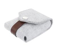 FIXOSHEE Felt Lipstick Bag Portable Mini Lipstick Storage Bag 10X8X4Cm Shock-Absorbing with Mirror for Women Fashionable Outdoor Travel Cosmetic Organizer