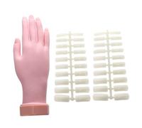 FIXOSHEE Flexible Silicone Nail Art Practice Hand Model with Nail Tips Right Hand Manicure Tool for Beginners and Salon Artists Easy Clean and DIY Designs