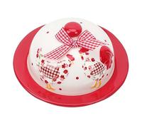 FIXOSHEE Floral Ceramic Butter Plate with Lid Creative Embossed Cheese and Dessert Storage Dish Practical Household Food Holder for Butter Bread Snacks