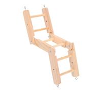 FIXOSHEE Foldable Natural Solid Wood Parrot Ladder Adjustable Climbing for Beak and Claw Grinding for Macaws Small Pets Bird Cage Accessories for Exercise and Entertainment