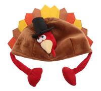 FIXOSHEE Funny Turkey Hat for Adults Velvet Thanksgiving Costume Headwear for Dress-up Parties Fall Harvest Halloween and Holiday Celebrations Fits