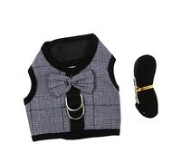 FIXOSHEE Gentleman Style Rabbit Stripe Harness Vest and Leash Kit for Small Animals Comfortable Bunny Vest Harness for Daily Walks and Themed Parties
