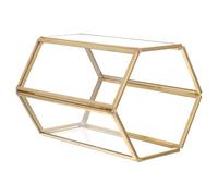 FIXOSHEE Glass Makeup Brush Holder with Pearls Organizer for Vanity Countertop Multi-use Cosmetic Storage for Lip Eye Liners Pads Nail Files and Office Supplies