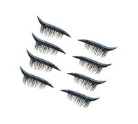 FIXOSHEE Glitter Blue Stage Eye Makeup Stickers 4 Pairs Vivid Reusable Eyelash Decals for Women Performance and Party Look