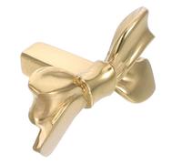 FIXOSHEE Gold Bow Shape Brass Drawer Pulls Decorative Cabinet Knobs for Wardrobe Shoe Cabinet Bedside Table Brass Handles with Screws for Easy Installation