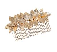 FIXOSHEE Gold Leaf Wedding Hair Comb Alloy Decorative Bridal Headpiece Lightweight Hair Accessory for Women Teens Proms Anniversaries