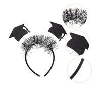 FIXOSHEE Graduation Headband with Silver Black Gold Star Doctoral Cap Design Photo Prop for Graduation Party Decor Adult Party Favor Accessory