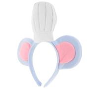 FIXOSHEE Grey Mouse Ears Headband with Chef Hat Cute Cartoon Mouse Costume Accessory for Birthday Party Soft for Boys and Role Play and Cosplay