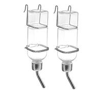 FIXOSHEE Guinea Pig Water Bottle Rabbit Water Feeder PET Drinking Bottle 2 Pcs 350ml Plastic Leak-Proof Easy to Clean Sturdy Hanging Fountain Hooks Springs for Small Animals