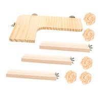 FIXOSHEE Hamster Wood Platform Natural Solid Wood Jumping Boards for Parrot Chinchilla Cage Easy Install Pet Perch Shelf for Climbing and Playing Space Saving Durable Animal