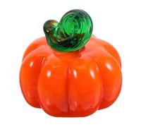 FIXOSHEE Hand Blown Mini Glass Pumpkin Figurine Vibrant Orange Tiny Ornament for Thanksgiving Table Decor Unique Artistic Collectible with Rich Textures and Colors