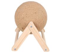FIXOSHEE Hand-made Sisal Cat Scratching Ball with L-shaped Kitten Scratching Frame for Indoor Pet Entertainment and Boredom Relief