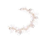 FIXOSHEE Hand Woven Pearl Flower Headband for Women Bridal Hairpiece Skin Friendly Wedding Headband with Design Elegant Hair Accessory for Bridesmaids and Special Occasions