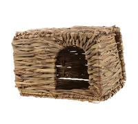 FIXOSHEE Handwoven Woven Hideout for Small Pets Cozy Rabbit and Guinea Pig Nest Foldable House (30 * 20 * 20cm) for Indoor and Outdoor Use