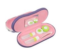 FIXOSHEE Hard Eyeglass Case Double Glasses Case Portable Contacts Lens for Travel