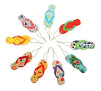 FIXOSHEE Hawaiian Party Slipper Hanging Ornaments 9pcs Set Tropical Flip-Flop Pendant Banner Summer Luau Party Decor Festive Hanging Slipper Decorations