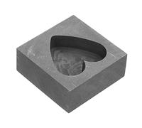 FIXOSHEE Heart Shaped Graphite Mold Ingot Casting Mold for Melting Gold and Silver Jewelry Making DIY Tool Suitable for Precious Metal Pouring and Craftwork