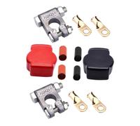 FIXOSHEE Heavy Duty Car Battery Terminals Kit with Lead Alloy Clamps Easy Installation Protective Caps and Insulating Connectors for Secure Vehicle Electrical System Car Battery Cable