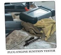 FIXOSHEE Inline Spark Plug Tester with Light Straight Boot Ignition Coil Detector for Vehicle Engine High Voltage Wire and Coil Pack Testing Accurate Spark Jump Distance Measurement Tool