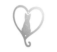 FIXOSHEE Iron Cat Shaped Wall Hanging Decor with Texture Pattern Cartoon Style Pendant for Garden Balcony Living Decoration Vivid Metal Cat Sculpture Ornament
