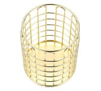 FIXOSHEE Iron Makeup Brush Storage Organizer Pen Holder Cosmetic Box for Home Office Elegant Arched Design Cosmetic Organising Container for Desk Sundries