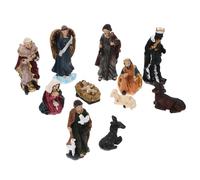 FIXOSHEE Jesus Nativity Figurine Set 16x11.5x3cm Resin Religious Decorative Sculpture Manger Scene Model Adornment for Christmas Home Decor