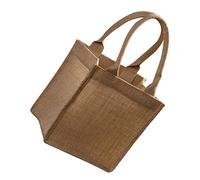FIXOSHEE Jute Burlap Tote Bag Small Reusable Shopping Bag with Handles for Daily Use and for Groceries DIY Crafts and Wedding Favors