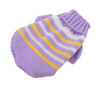 FIXOSHEE Knitted Pet Sweater for Dogs and Cats, Winter Warm Collar Pullover in Purple White Yellow, Medium Size Casual Valentine’S Day Outfit for Small Puppies and Kittens