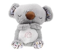 FIXOSHEE Koala Bear Sleep Aid Plush with Breathing Effect Lights and Breath Sensitive Music Sensory Stimulation Soothing Sleep Companion for Newborns and Young Grey